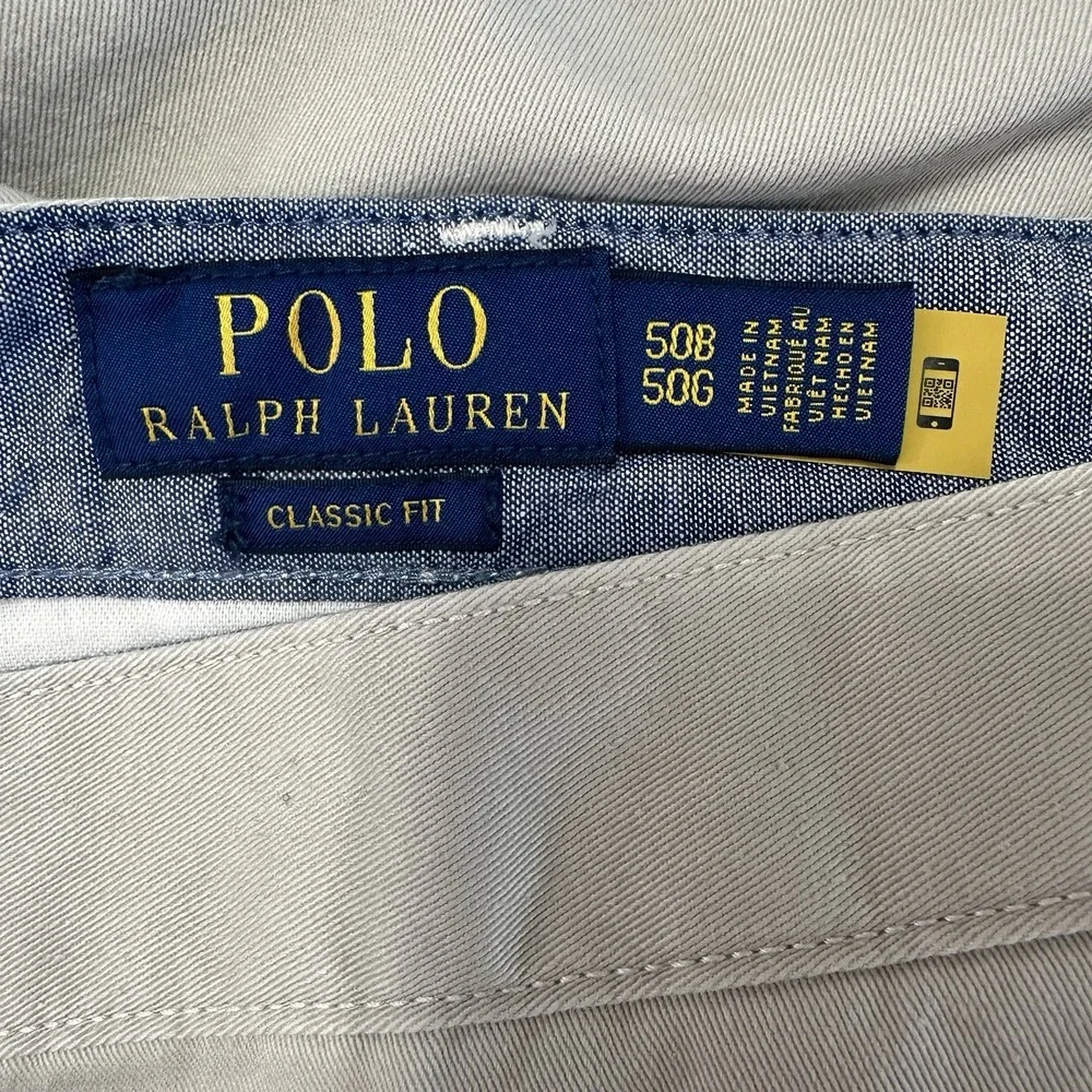 NEW Polo Ralph Lauren Classic Fit Chino Shorts Mens 50B Khaki Beige‎ Flat Front